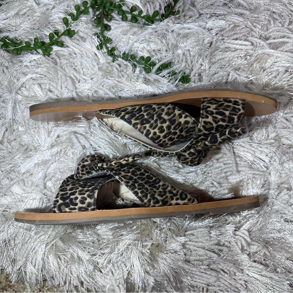 -🌸5/$25🌸A New Day Leopard Printed Bow Detail Slide On Flip Flops Size 7.5 - Picture 10 of 13